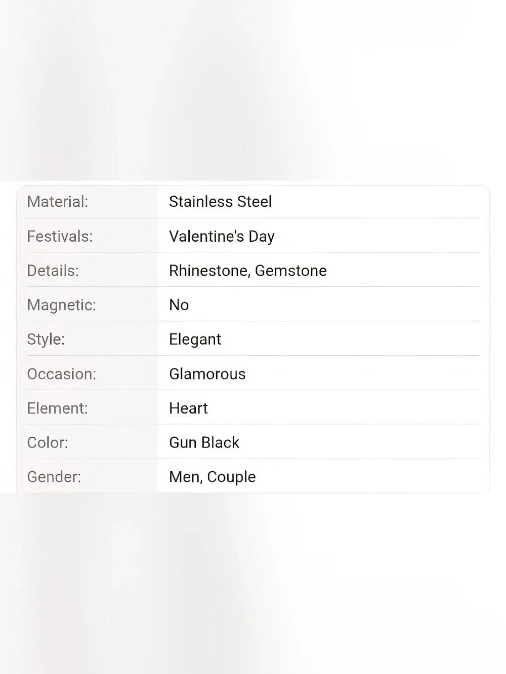 1pc Men's Charming Couple Ring, 1pc Stainless Steel Ring, 1pc Heart-Shaped Black